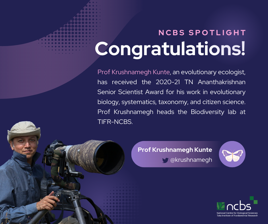Krushnamegh Kunte receives the T. N. Ananthakrishnan Senior Scientist Award!