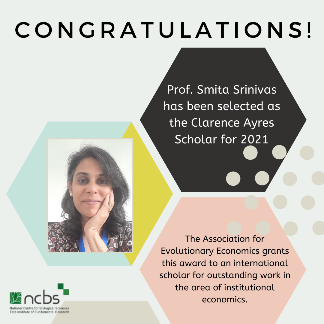 Congratulations! Prof. Smita Srinivas selected as Clarence Ayres Scholar 2021