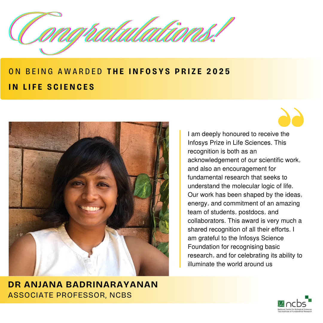 Dr. Anjana Badrinarayanan wins Infosys Prize 2025 in Life Sciences