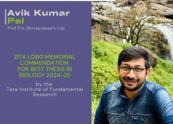 Avik Kumar Pal wins TIFR's Zita Lobo Memorial commendation for Best Thesis in Biology 
