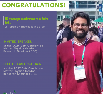 Sreepadmanabh M. elected as Co-chair for the 2027 Soft Condensed Matter Physics Gordon Research Seminar (GRS)